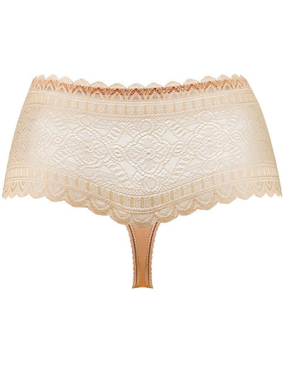 Высокие кружевные стринги UNICONF TM11 бежевый, Цвет: бежевый, Размеры: L, изображение 4