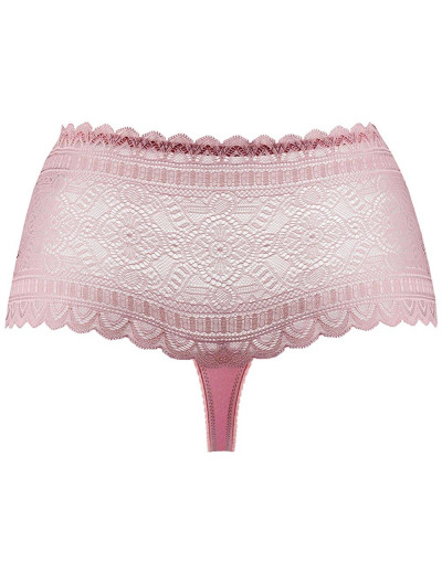 Высокие кружевные стринги UNICONF TM11 пудровый, Цвет: пудровый, Размеры: S, изображение 4