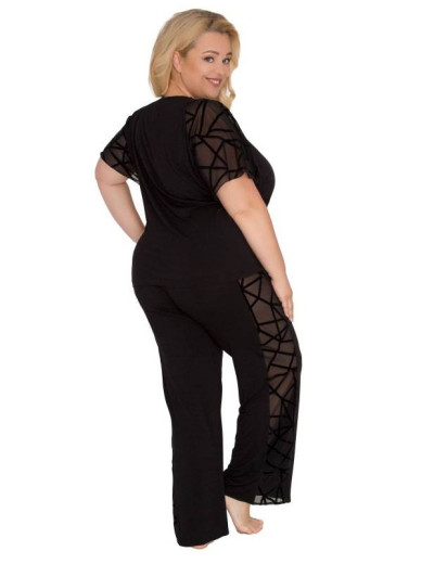 Вискозный комплект топ и брюки Akcent 578, Цвет: черный, Размеры: L, изображение 2