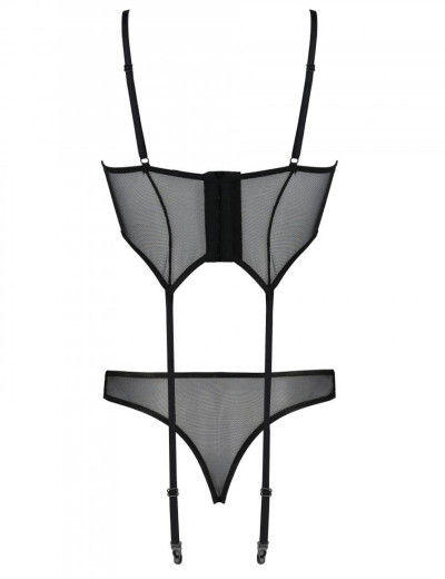 Мягкий корсет с пажами + стринги Avanua CARINA CORSET, Цвет: черный, Размеры: S/M, изображение 4