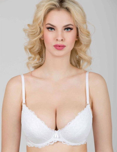 Кружевной бюстгальтер пуш-ап Karina LM 108 белый, Цвет: белый, Размеры: 75D, изображение 4