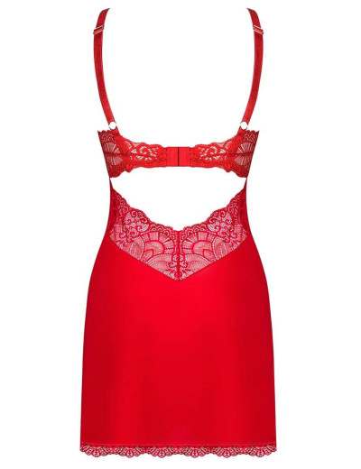 Сексуальная сорочка с трусиками Obsessive LOVENTY CHEMISE, Цвет: красный, Размеры: S/M, изображение 4