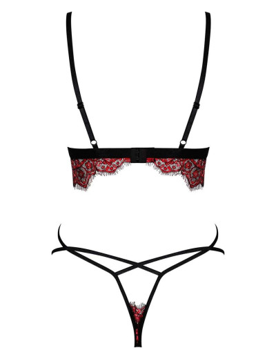 Сексуальный комплект Obsessive REDESSIA SET, Цвет: черный/красный, Размеры: L/XL, изображение 4