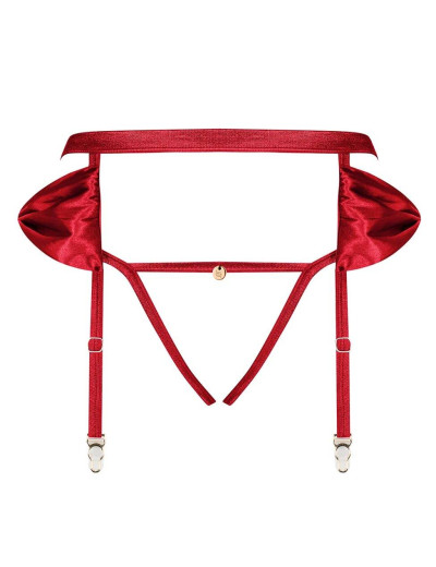Пояс для чулок + стринги Obsessive RUBINESA GARTER BELT, Цвет: красный, Размеры: L/XL, изображение 3 Пояс для чулок + стринги Obsessive RUBINESA GARTER BELT, Цвет: красный, Размеры: L/XL, изображение 3