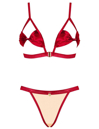 Сексуальный комплект Obsessive RUBINESA SET, Цвет: красный, Размеры: L/XL, изображение 3