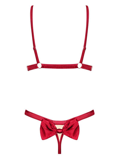Сексуальный комплект Obsessive RUBINESA SET, Цвет: красный, Размеры: L/XL, изображение 4