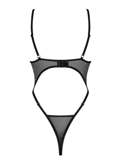 Соблазнительное боди Obsessive TIENESY TEDDY, Цвет: черный/красный, Размеры: L/XL, изображение 4