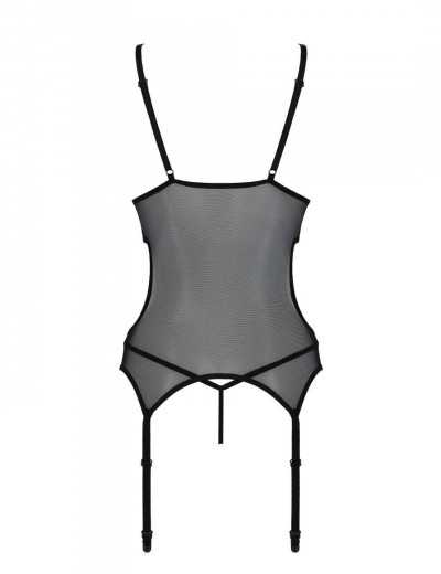 Соблазнительный корсет + стринги Passion CHRISTA CORSET, Цвет: черный, Размеры: S/M, изображение 4