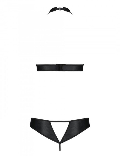 Откровенный комплект Passion MALWIA SET WITH OPEN BRA, Цвет: черный, Размеры: 2XL/3XL, изображение 4