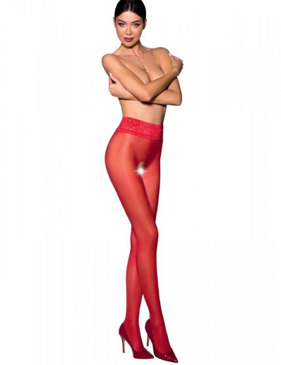 Сексуальные колготки Passion TIOPEN 008 ROSO, Цвет: красный, Размеры: 3/4, изображение 2