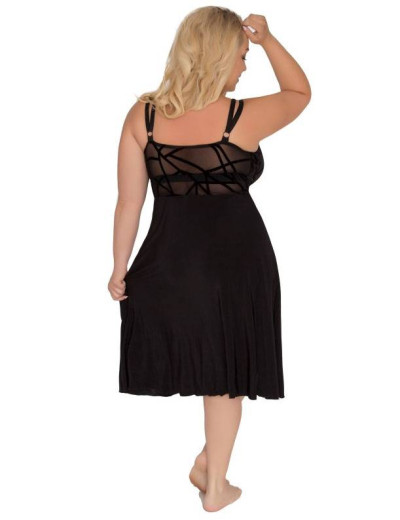 Черная сорочка для полных женщин Akcent 577, Цвет: черный, Размеры: L, изображение 2