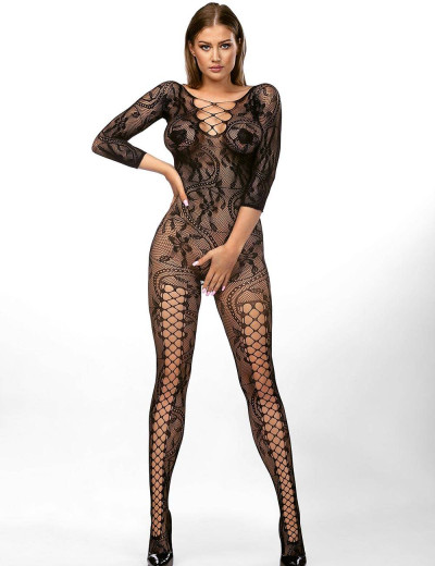 Эротический комбинезон сетка Anais MIRABELLA BLACK, Цвет: черный, Размеры: S/M, изображение 2