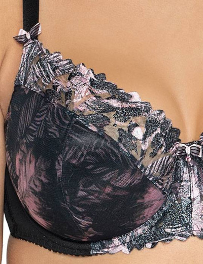 Полумягкий бюстгальтер с цветочной вышивкой Ava PEACE'N'LOVE 1957 PU, Цвет: черный, Размеры: 80D, изображение 2