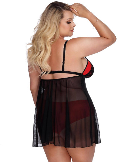 Сексуальная черная сорочка Gorgeous ARCADIA, Цвет: черный, Размеры: 5XL/6XL, изображение 2