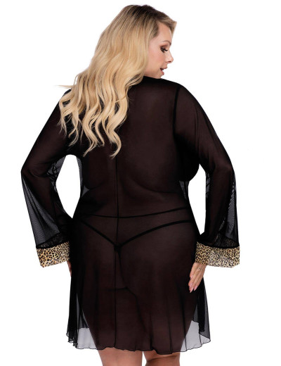 Прозрачный пеньюар Gorgeous MARCIANA ROBE, Цвет: черный, Размеры: 5XL/6XL, изображение 2