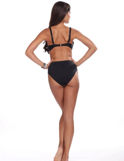 Черный раздельный купальник с высокими плавками Lorin L5222/2, Цвет: черный, Размеры: XS, изображение 2