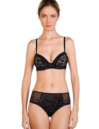 Бюстгальтер балконет Mioocchi MONA 7761 nero, Цвет: nero (черный), Размеры: 85D, изображение 2