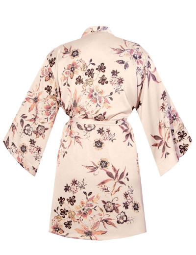 Короткий халат-кимоно из атласа Nipplex XIANA, Цвет: бежевый, Размеры: L, изображение 4