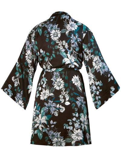 Атласный халат кимоно Nipplex XENA с принтом, Цвет: изумруд, Размеры: S, изображение 4