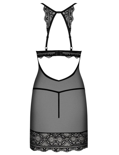 Соблазнительная сорочка Obsessive RENELIA CHEMISE, Цвет: черный, Размеры: S/M, изображение 4