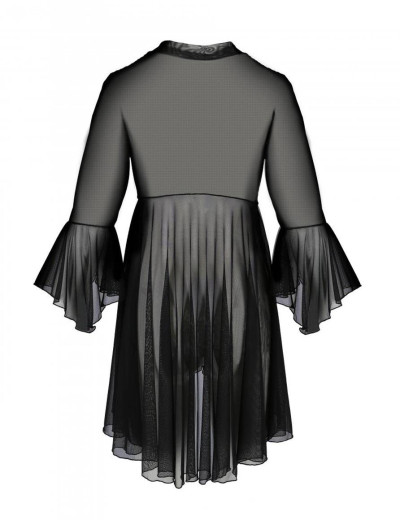 Полупрозрачный пеньюар Passion PRIMULA PEIGNOIR, Цвет: черный, Размеры: 2XL/3XL, изображение 4