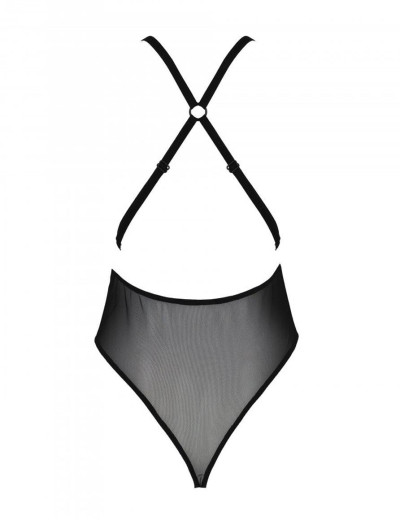 Полупрозрачное боди Passion ZINNIA BODY, Цвет: черный, Размеры: S/M, изображение 4