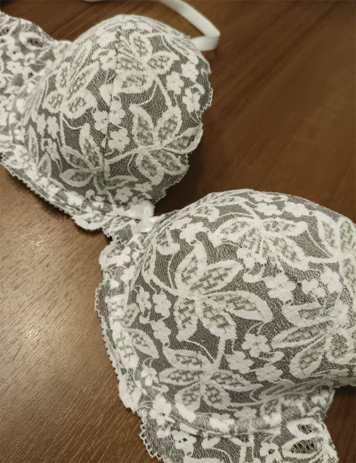 Кружевной бюстгальтер балконет пуш-ап Albina L 2434 рябушка, Цвет: рябушка, Размеры: 70C, изображение 2