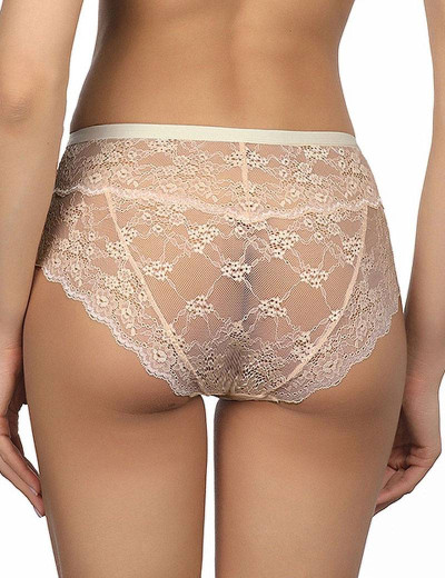 Кружевные высокие трусы слипы Amelie POLINA 2010-2 бежевый, Цвет: бежевый, Размеры: M, изображение 2