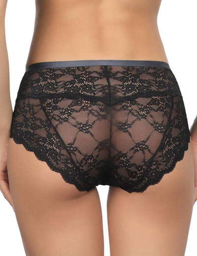 Кружевные высокие трусы слипы Amelie POLINA 2010-2 черный, Цвет: черный, Размеры: S, изображение 2