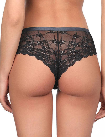 Кружевные трусы бразилиана Amelie POLINA 2011-3 черный, Цвет: черный, Размеры: XL, изображение 2