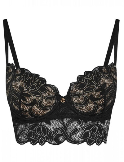 Кружевной бюстгальтер балконет пуш-ап Esotiq ANGELICA 39122 черный+телесный, Цвет: черный+телесный, Размеры: 65D, изображение 5