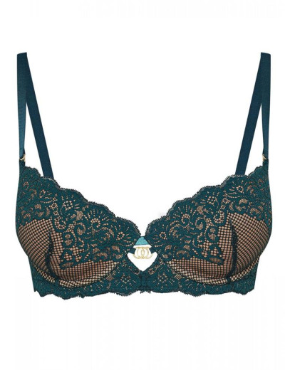 Бюстгальтер балконет пуш-ап Esotiq DARLING 39180 зеленый+бежевый, Цвет: зеленый+бежевый, Размеры: 85C, изображение 6