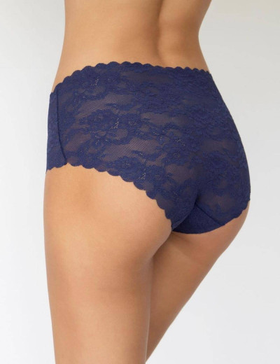 Кружевные бесшовные трусы слипы Julimex BELLIE MAXI GRANATOWE, Цвет: темно-синий, Размеры: S, изображение 2