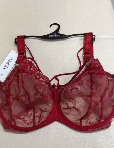 Бюстгальтер мягкий Kris Line CLARISA soft со стрэпами, Цвет: красный, Размеры: 70GG, изображение 6