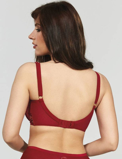 Мягкий бюстгальтер балконет Kris Line CLARISA halfcupsoft со стрэпами, Цвет: красный, Размеры: 65J, изображение 2
