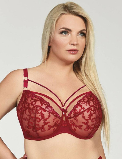 Бюстгальтер мягкий с подкроем Kris Line CLARISA soft full cup со стрэпами, Цвет: красный, Размеры: 75I, изображение 3