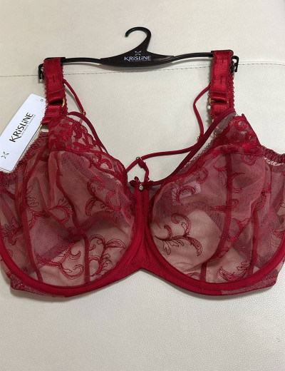 Бюстгальтер мягкий с подкроем Kris Line CLARISA soft full cup со стрэпами, Цвет: красный, Размеры: 75I, изображение 4