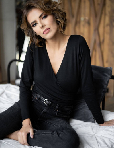 Боди-декольте Kris Line SECOND SKIN BODY EVENLOPE FRONT, Цвет: черный, Размеры: 4XL, изображение 4