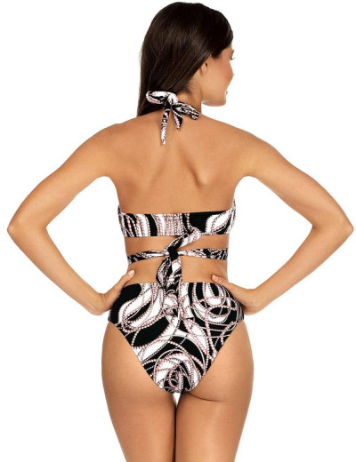 Черно-белый купальник с чашкой пуш-ап Lorin L2419/2, Цвет: черно-белый, Размеры: 70B, изображение 2