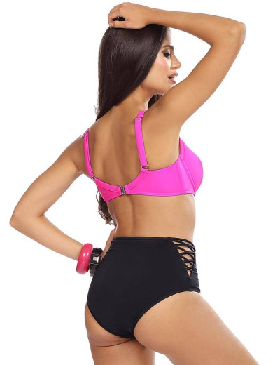 Раздельный купальник с высокими плавками Lorin L2429/2, Цвет: фуксия, Размеры: 85F, изображение 2