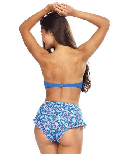 Голубой купальник бандо с высокими плавками Lorin L2451/2, Цвет: голубой, Размеры: 75D, изображение 2