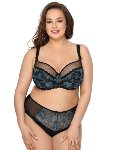 Трусы слипы миди MAT ANGEL F-3329-51 черный с голубым, Цвет: черный, Размеры: M, изображение 3