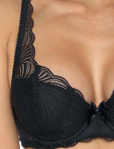 Кружевной бюстгальтер балконет MAT LOU M-3343-22, Цвет: черный, Размеры: 80C, изображение 2