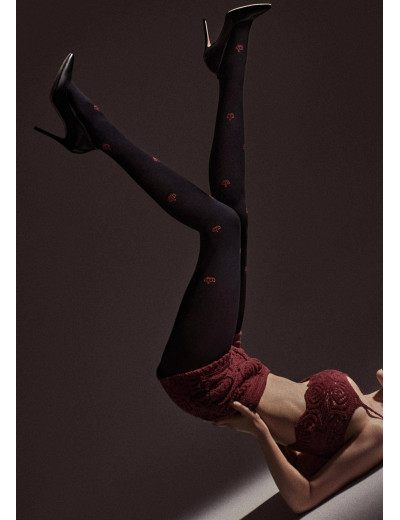 Колготки с узором Marilyn ALLURE W12 60 den черный, Цвет: черный, Размеры: 3/4, изображение 2