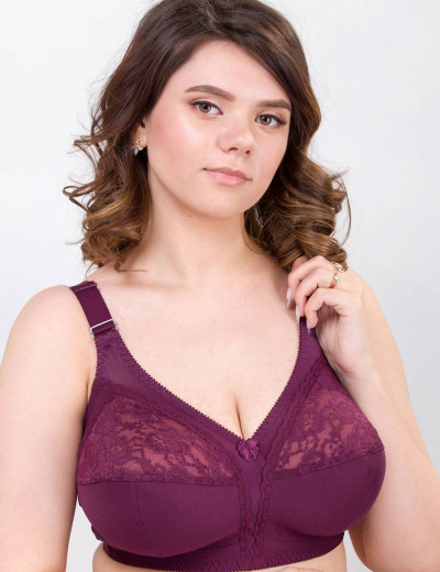 Бюстгальтер мягкий без каркасов Misstyle 4120 / 4121 темный виноград, Цвет: темный виноград, Размеры: 80E, изображение 7