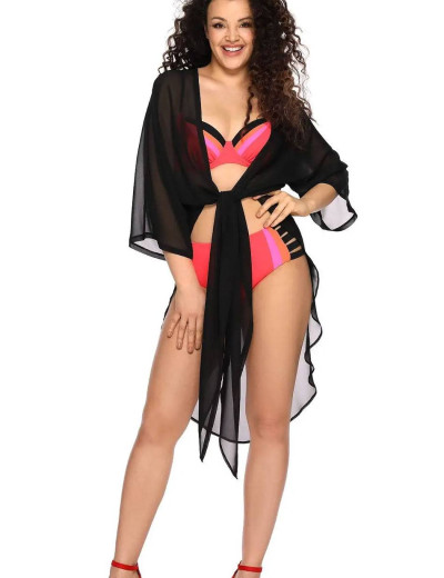 Черная пляжная туника Ava 005, Цвет: черный, Размеры: 2XL/3XL, изображение 3