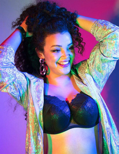 Бюстгальтер полумягкий Ava GLAM ROCK 1950 PU, Цвет: черный, Размеры: 90B, изображение 3