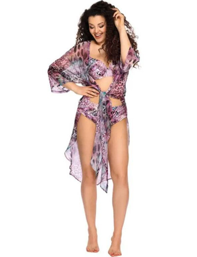 Верх купальника с уплотненной чашкой Ava SK 145 U, Цвет: розовый принт, Размеры: 100D, изображение 6