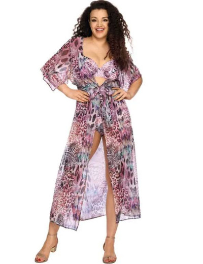 Верх купальника с уплотненной чашкой Ava SK 145 U, Цвет: розовый принт, Размеры: 100D, изображение 7