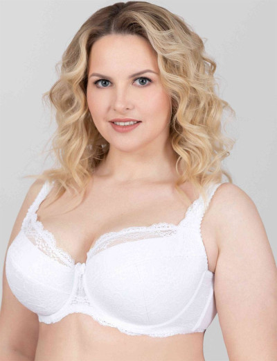 Кружевной бюстгальтер с поролоном Elli 3030 белый, Цвет: белый, Размеры: 80G, изображение 4